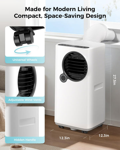 16000 BTU Smart Portable Air Conditioner with WiFi App & Quiet Mode