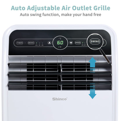 Shinco 12000 BTU Portable Air Conditioner with Cooling & Sleep Timer