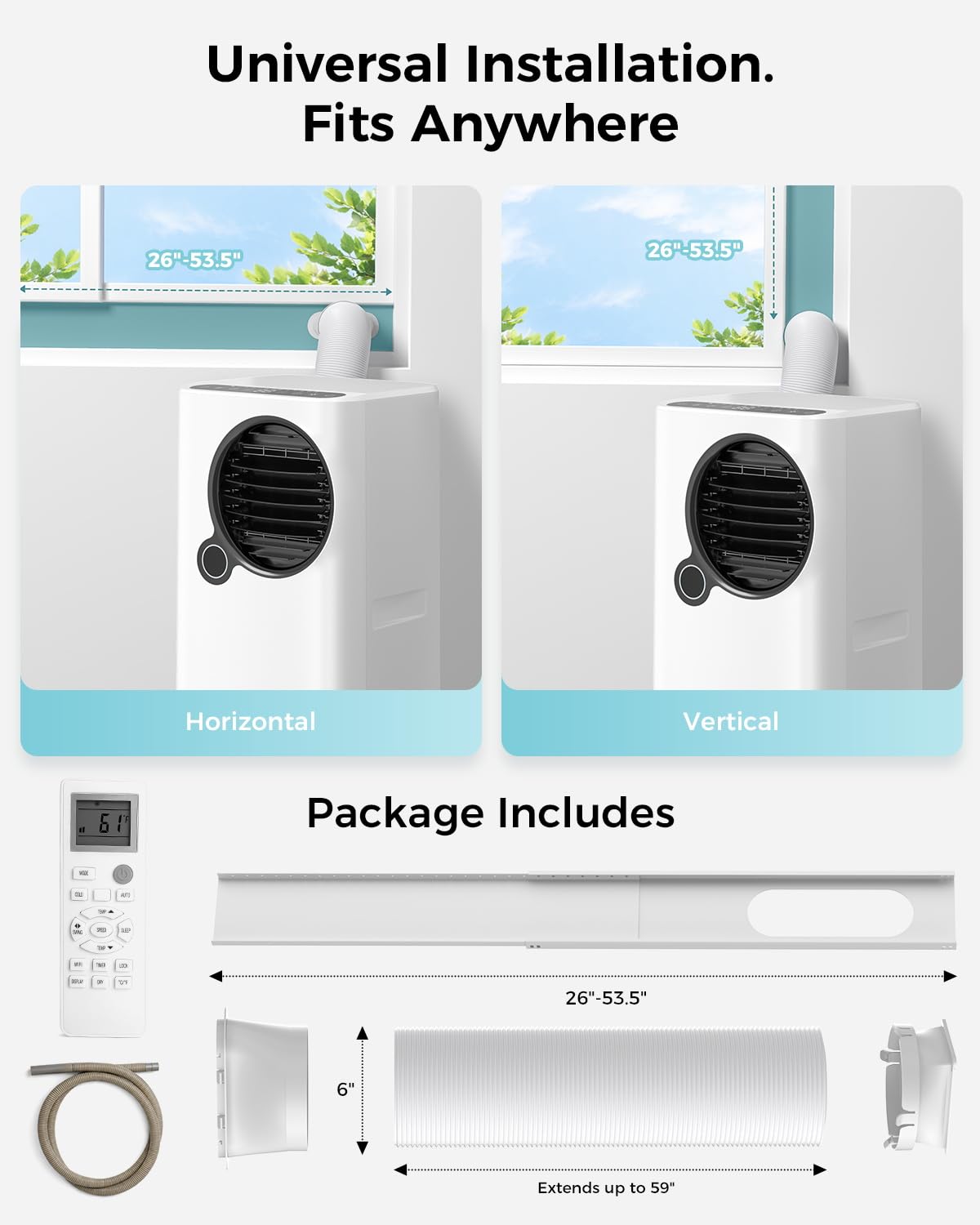 16000 BTU Smart Portable Air Conditioner with WiFi App & Quiet Mode