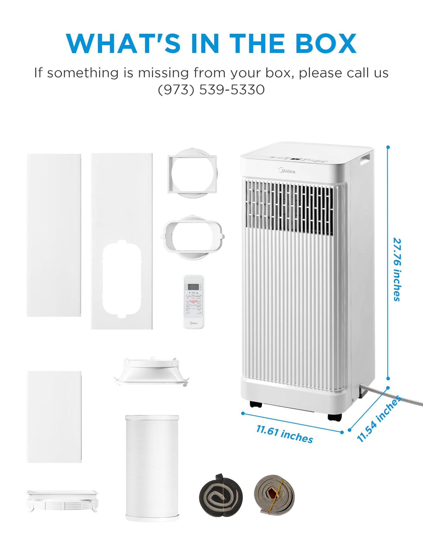 Midea Smart Portable Air Conditioner 10000 BTU for Rooms up to 300 Sq Ft