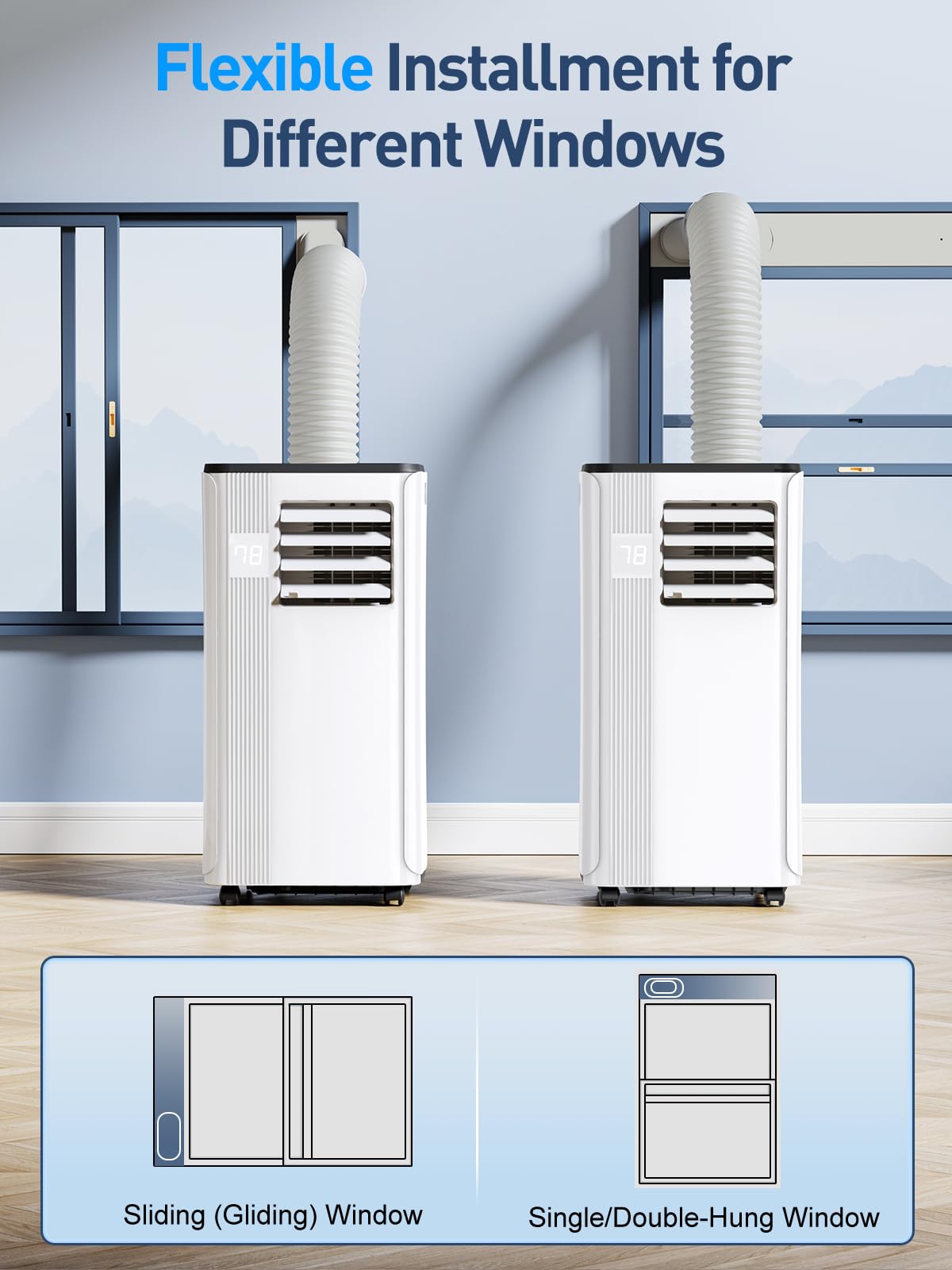 2026 Upgraded 10000 BTU Portable Air Conditioner for Bedrooms & Kitchens