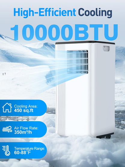 2026 Upgraded 10000 BTU Portable Air Conditioner for Bedrooms & Kitchens