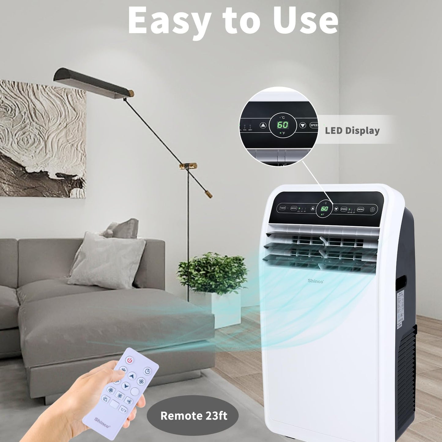 Shinco 12000 BTU Portable Air Conditioner with Cooling & Sleep Timer