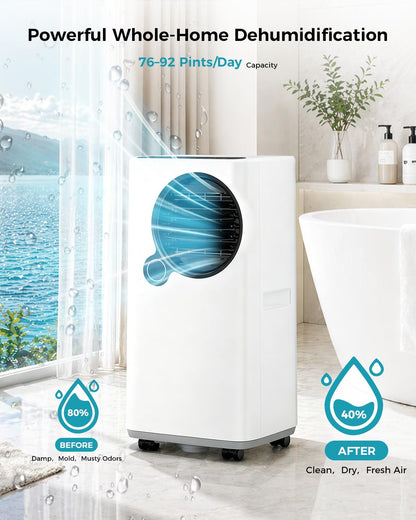 16000 BTU Smart Portable Air Conditioner with WiFi App & Quiet Mode