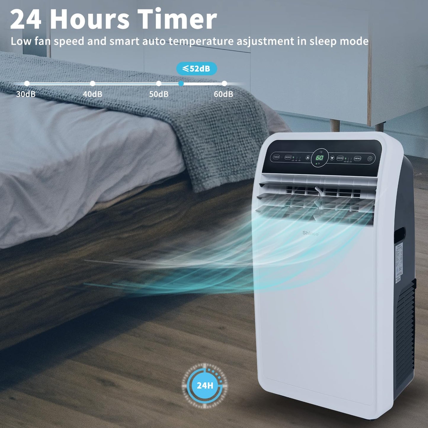 Shinco 12000 BTU Portable Air Conditioner with Cooling & Sleep Timer