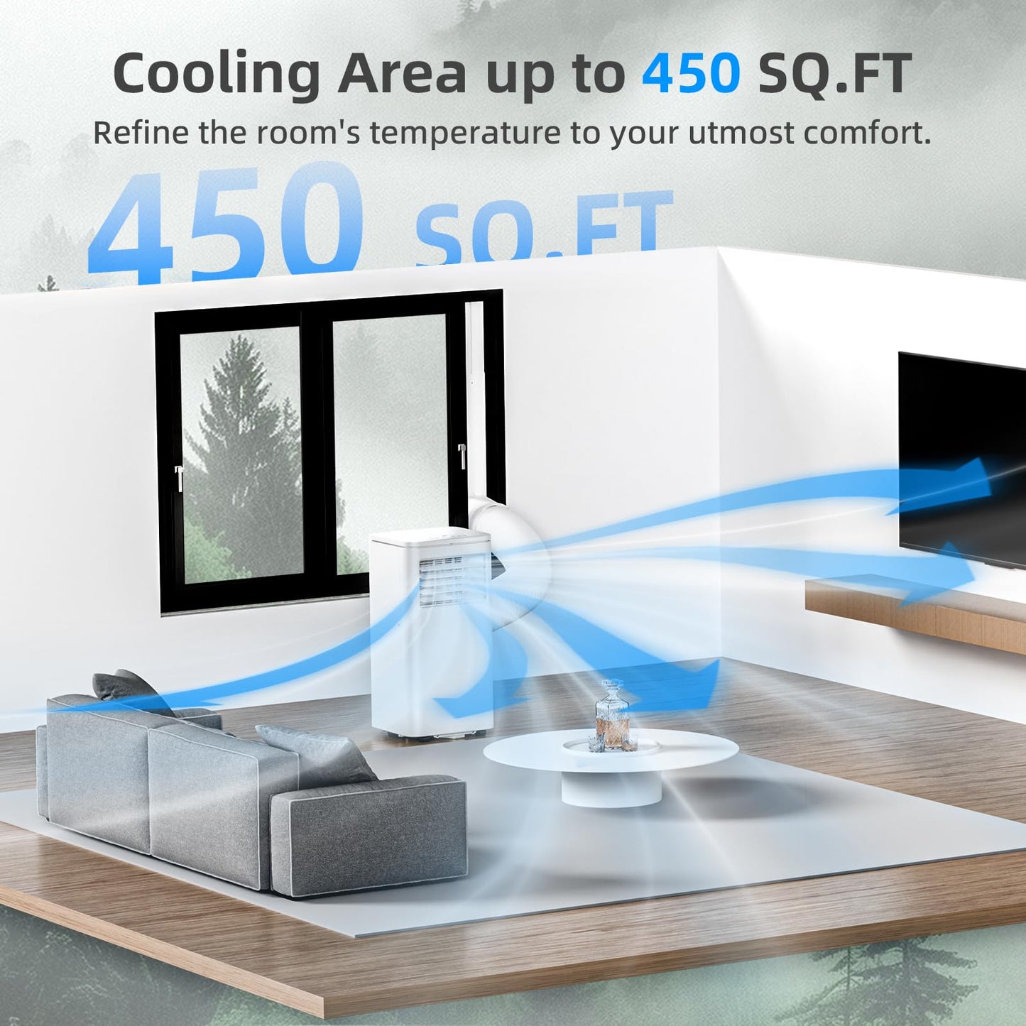 Antarctic Star 4-in-1 Portable Air Conditioner with Cooling & Dehumidifier