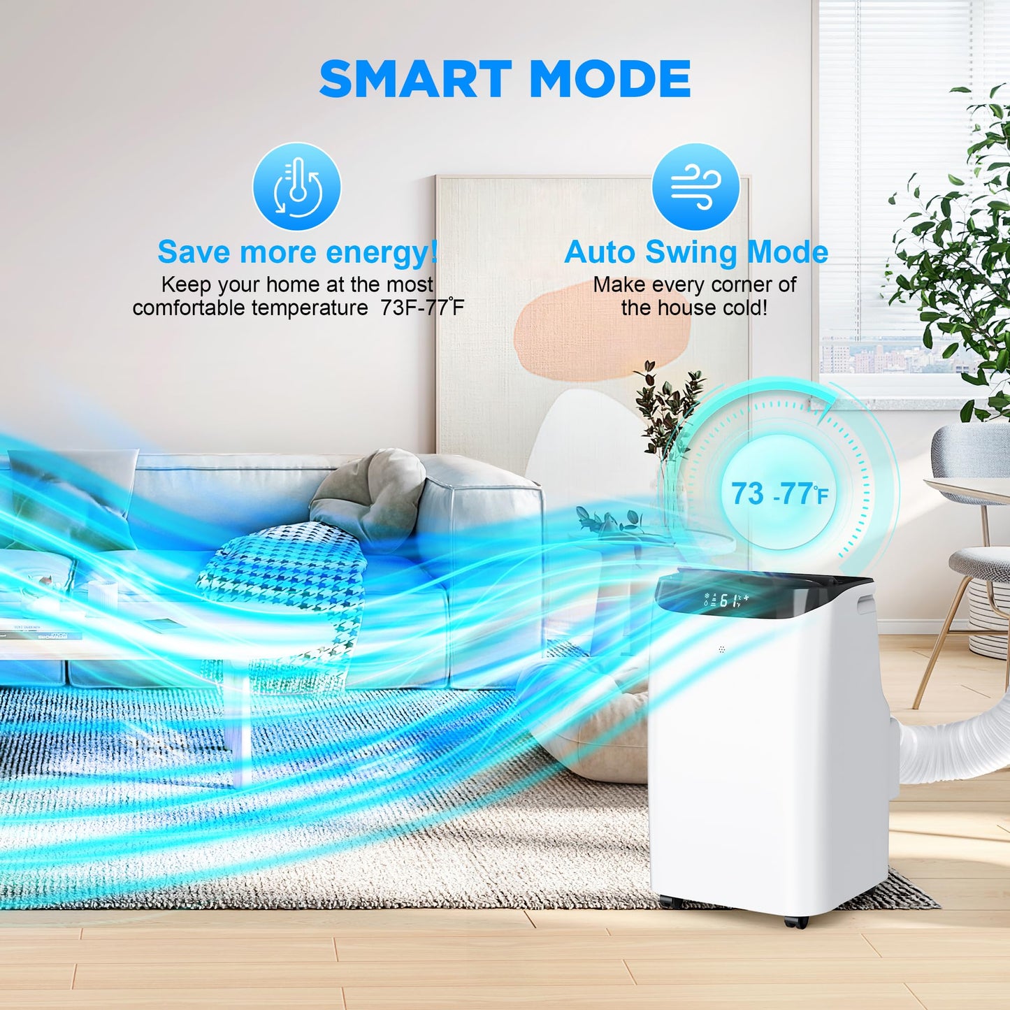 Humhold 12000 BTU Portable AC Unit with Smart Sleep & Dehumidifier