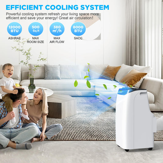 Humhold 12000 BTU Portable AC Unit with Smart Sleep & Dehumidifier
