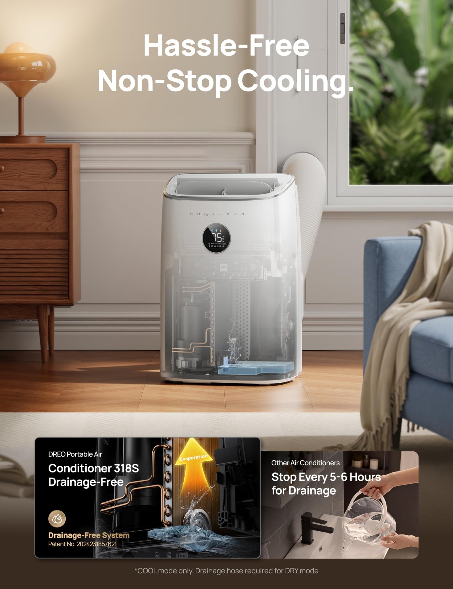 DREO 318S Smart Portable Air Conditioner 8000 BTU for Small Rooms