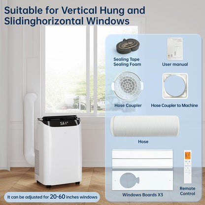 Humhold 12000 BTU Portable AC Unit with Smart Sleep & Dehumidifier