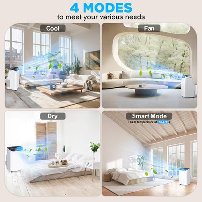 Humhold 12000 BTU Portable AC Unit with Smart Sleep & Dehumidifier
