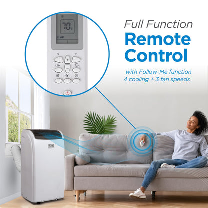BLACK+DECKER Smart 12000 BTU Portable AC for Large Bedrooms & Offices