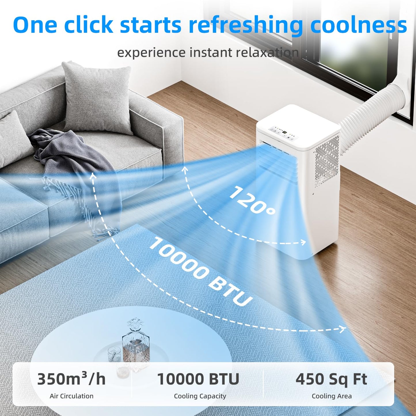 Antarctic Star 4-in-1 Portable Air Conditioner with Cooling & Dehumidifier