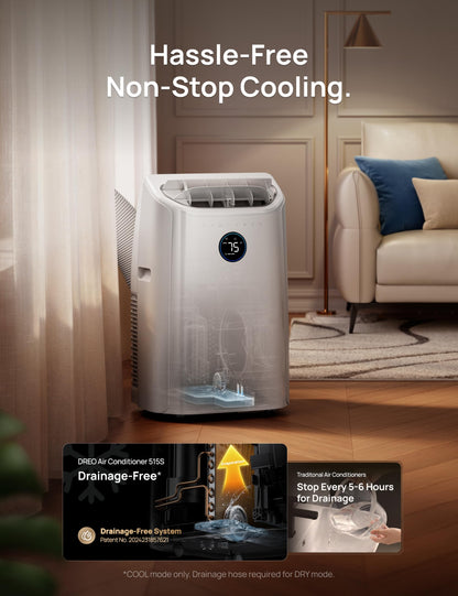DREO 515S Smart Portable Air Conditioner 12000 BTU with App & Voice Control